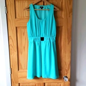 Midi sleeveless turquoise dress